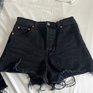 Levi shorts black denim HIGH rise